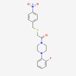 molecular formula C19H20FN3O3S B3588909 1-(2-fluorophenyl)-4-{[(4-nitrobenzyl)thio]acetyl}piperazine 