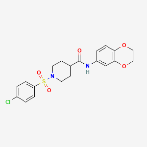 molecular formula C20H21ClN2O5S B3588916 1-(4-CHLOROBENZENESULFONYL)-N-(2,3-DIHYDRO-1,4-BENZODIOXIN-6-YL)PIPERIDINE-4-CARBOXAMIDE 