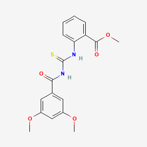 molecular formula C18H18N2O5S B3588918 Methyl 2-({[(3,5-dimethoxyphenyl)carbonyl]carbamothioyl}amino)benzoate 