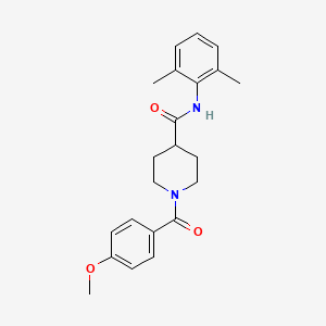 molecular formula C22H26N2O3 B3588925 N-(2,6-dimethylphenyl)-1-(4-methoxybenzoyl)piperidine-4-carboxamide 