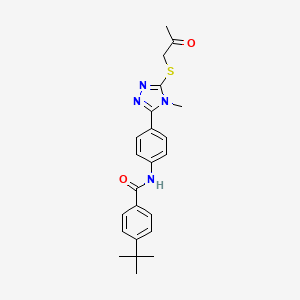 4-tert-butyl-N-[4-[4-methyl-5-(2-oxopropylsulfanyl)-1,2,4-triazol-3-yl]phenyl]benzamide