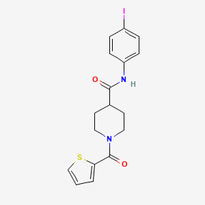 molecular formula C17H17IN2O2S B3588966 N-(4-iodophenyl)-1-(thiophene-2-carbonyl)piperidine-4-carboxamide 