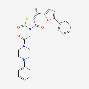 (5E)-3-[2-oxo-2-(4-phenylpiperazin-1-yl)ethyl]-5-[(5-phenylfuran-2-yl)methylidene]-1,3-thiazolidine-2,4-dione