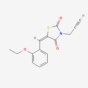 molecular formula C15H13NO3S B3588991 (5E)-5-(2-ethoxybenzylidene)-3-(prop-2-yn-1-yl)-1,3-thiazolidine-2,4-dione 