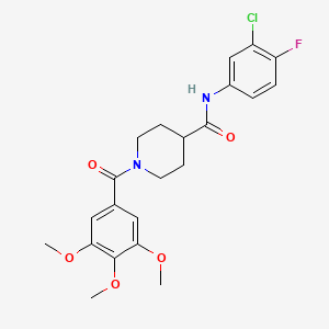 molecular formula C22H24ClFN2O5 B3588996 N-(3-chloro-4-fluorophenyl)-1-(3,4,5-trimethoxybenzoyl)-4-piperidinecarboxamide 