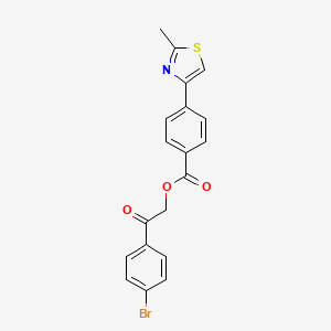 molecular formula C19H14BrNO3S B3588997 2-(4-bromophenyl)-2-oxoethyl 4-(2-methyl-1,3-thiazol-4-yl)benzoate 