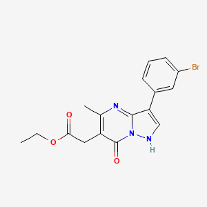 ethyl [3-(3-bromophenyl)-5-methyl-7-oxo-4,7-dihydropyrazolo[1,5-a]pyrimidin-6-yl]acetate