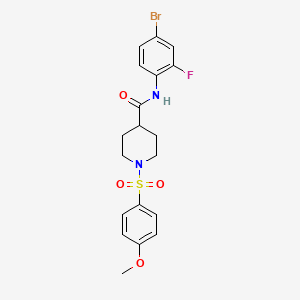 molecular formula C19H20BrFN2O4S B3589012 N-(4-bromo-2-fluorophenyl)-1-(4-methoxyphenyl)sulfonylpiperidine-4-carboxamide 