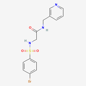 2-[(4-bromophenyl)sulfonylamino]-N-(pyridin-3-ylmethyl)acetamide