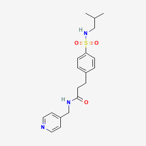 molecular formula C19H25N3O3S B3589048 3-{4-[(2-methylpropyl)sulfamoyl]phenyl}-N-(pyridin-4-ylmethyl)propanamide 