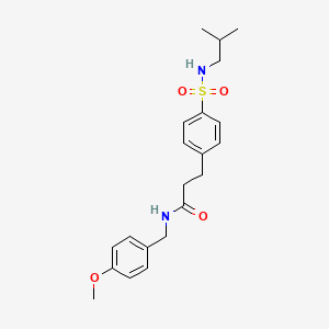 molecular formula C21H28N2O4S B3589051 N-[(4-methoxyphenyl)methyl]-3-[4-(2-methylpropylsulfamoyl)phenyl]propanamide 