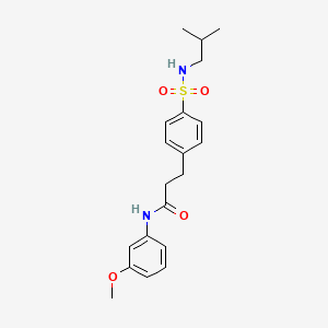 molecular formula C20H26N2O4S B3589058 N-(3-methoxyphenyl)-3-[4-(2-methylpropylsulfamoyl)phenyl]propanamide 