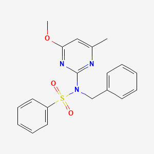 molecular formula C19H19N3O3S B3589076 N-benzyl-N-(4-methoxy-6-methyl-2-pyrimidinyl)benzenesulfonamide 