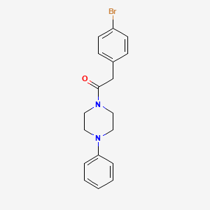 molecular formula C18H19BrN2O B3589096 2-(4-BROMOPHENYL)-1-(4-PHENYLPIPERAZINO)-1-ETHANONE 