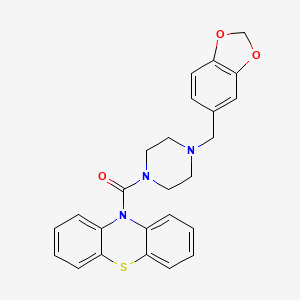 molecular formula C25H23N3O3S B3589138 10-{[4-(1,3-benzodioxol-5-ylmethyl)piperazin-1-yl]carbonyl}-10H-phenothiazine 