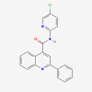 molecular formula C21H14ClN3O B3589155 N-(5-chloropyridin-2-yl)-2-phenylquinoline-4-carboxamide 