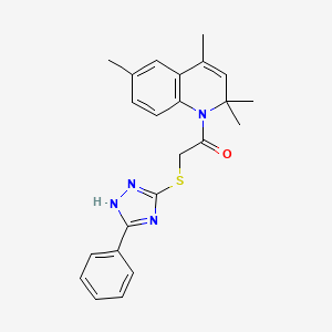 2,2,4,6-tetramethyl-1-{[(5-phenyl-4H-1,2,4-triazol-3-yl)thio]acetyl}-1,2-dihydroquinoline