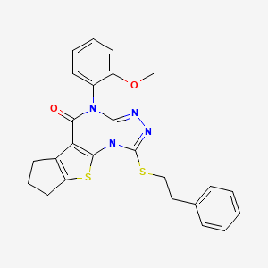 4-(2-methoxyphenyl)-1-[(2-phenylethyl)thio]-7,8-dihydro-6H-cyclopenta[4,5]thieno[3,2-e][1,2,4]triazolo[4,3-a]pyrimidin-5(4H)-one