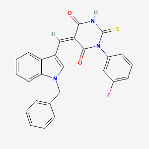 5-[(1-benzyl-1H-indol-3-yl)methylene]-1-(3-fluorophenyl)-2-thioxodihydro-4,6(1H,5H)-pyrimidinedione