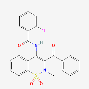 N-(3-benzoyl-2-methyl-1,1-dioxo-1lambda6,2-benzothiazin-4-yl)-2-iodobenzamide