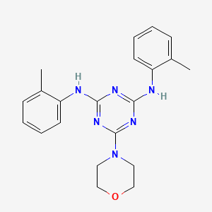 molecular formula C21H24N6O B3589191 N2,N4-BIS(2-METHYLPHENYL)-6-(MORPHOLIN-4-YL)-1,3,5-TRIAZINE-2,4-DIAMINE 