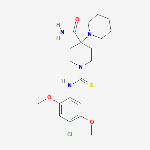 molecular formula C20H29ClN4O3S B3589199 1'-[(4-CHLORO-2,5-DIMETHOXYPHENYL)CARBAMOTHIOYL]-[1,4'-BIPIPERIDINE]-4'-CARBOXAMIDE 