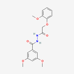 molecular formula C18H20N2O6 B3589226 3,5-dimethoxy-N'-[2-(2-methoxyphenoxy)acetyl]benzohydrazide 