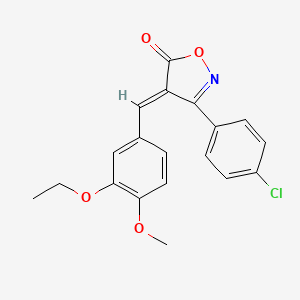 molecular formula C19H16ClNO4 B3589241 (4E)-3-(4-chlorophenyl)-4-(3-ethoxy-4-methoxybenzylidene)-1,2-oxazol-5(4H)-one 