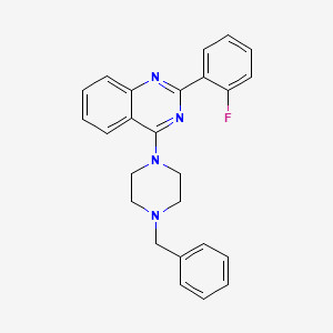 molecular formula C25H23FN4 B3589247 4-(4-Benzylpiperazin-1-yl)-2-(2-fluorophenyl)quinazoline 