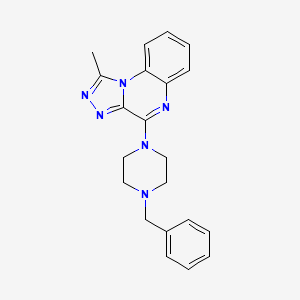 molecular formula C21H22N6 B3589260 1-BENZYL-4-{1-METHYL-[1,2,4]TRIAZOLO[4,3-A]QUINOXALIN-4-YL}PIPERAZINE 