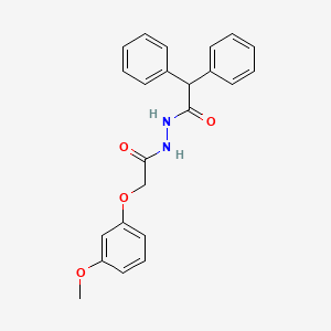 molecular formula C23H22N2O4 B3589268 N'-[2-(3-methoxyphenoxy)acetyl]-2,2-diphenylacetohydrazide 