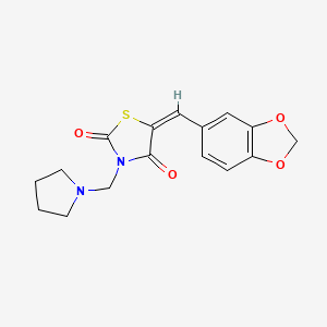 (5E)-5-(1,3-benzodioxol-5-ylmethylidene)-3-(pyrrolidin-1-ylmethyl)-1,3-thiazolidine-2,4-dione