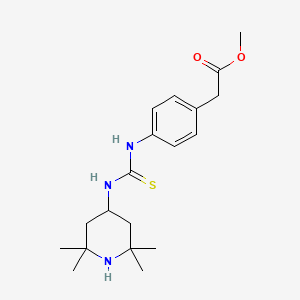 molecular formula C19H29N3O2S B3589286 Methyl (4-{[(2,2,6,6-tetramethylpiperidin-4-yl)carbamothioyl]amino}phenyl)acetate 