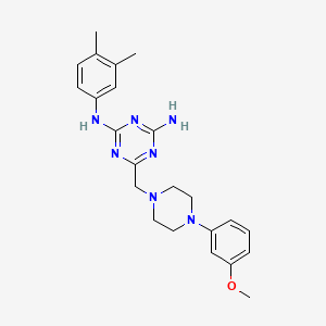 molecular formula C23H29N7O B3589307 N-(3,4-dimethylphenyl)-6-{[4-(3-methoxyphenyl)-1-piperazinyl]methyl}-1,3,5-triazine-2,4-diamine 