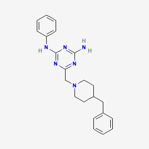 6-[(4-benzyl-1-piperidinyl)methyl]-N-phenyl-1,3,5-triazine-2,4-diamine