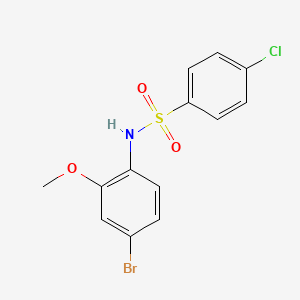 molecular formula C13H11BrClNO3S B3589317 N-(4-bromo-2-methoxyphenyl)-4-chlorobenzenesulfonamide 