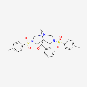 molecular formula C27H29N3O5S2 B3589318 {3,7-bis[(4-methylphenyl)sulfonyl]-1,3,7-triazabicyclo[3.3.1]non-5-yl}(phenyl)methanone 