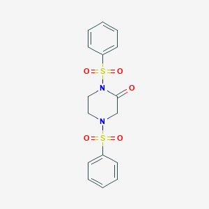 molecular formula C16H16N2O5S2 B3589319 1,4-bis(phenylsulfonyl)-2-piperazinone 