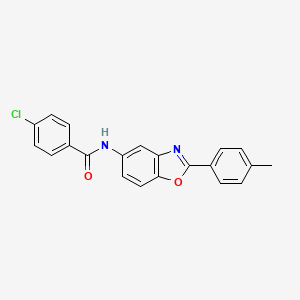 molecular formula C21H15ClN2O2 B3589331 4-chloro-N-[2-(4-methylphenyl)-1,3-benzoxazol-5-yl]benzamide 