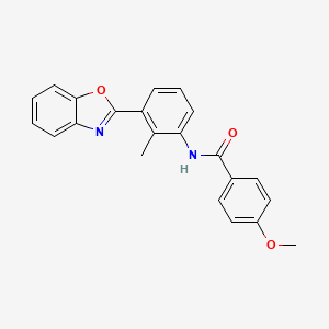 molecular formula C22H18N2O3 B3589334 N-[3-(1,3-benzoxazol-2-yl)-2-methylphenyl]-4-methoxybenzamide 