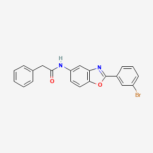 molecular formula C21H15BrN2O2 B3589340 N-[2-(3-bromophenyl)-1,3-benzoxazol-5-yl]-2-phenylacetamide 