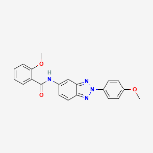 molecular formula C21H18N4O3 B3589346 2-methoxy-N-[2-(4-methoxyphenyl)-2H-1,2,3-benzotriazol-5-yl]benzamide 