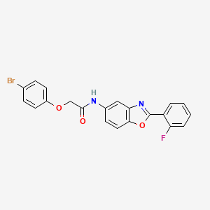 2-(4-bromophenoxy)-N-[2-(2-fluorophenyl)-1,3-benzoxazol-5-yl]acetamide