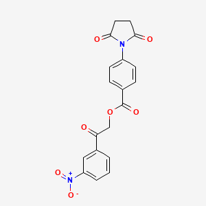 molecular formula C19H14N2O7 B3589404 2-(3-Nitrophenyl)-2-oxoethyl 4-(2,5-dioxopyrrolidin-1-yl)benzoate 