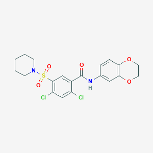 2,4-DICHLORO-N~1~-(2,3-DIHYDRO-1,4-BENZODIOXIN-6-YL)-5-(PIPERIDINOSULFONYL)BENZAMIDE