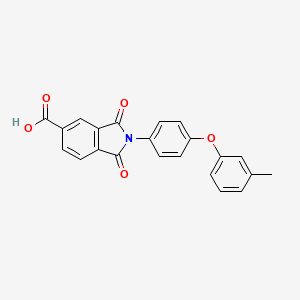 molecular formula C22H15NO5 B3589425 2-[4-(3-methylphenoxy)phenyl]-1,3-dioxo-2,3-dihydro-1H-isoindole-5-carboxylic acid 