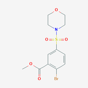 molecular formula C12H14BrNO5S B3589438 Methyl 2-bromo-5-morpholin-4-ylsulfonylbenzoate 