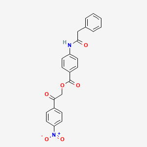 2-(4-NITROPHENYL)-2-OXOETHYL 4-(2-PHENYLACETAMIDO)BENZOATE