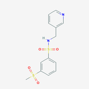 molecular formula C13H14N2O4S2 B3589469 3-(methylsulfonyl)-N-(pyridin-3-ylmethyl)benzenesulfonamide 