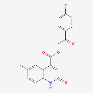 2-(4-bromophenyl)-2-oxoethyl 2-hydroxy-6-methyl-4-quinolinecarboxylate